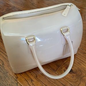 Furla light pink jelly ‘Candy bag’ with gold hardware